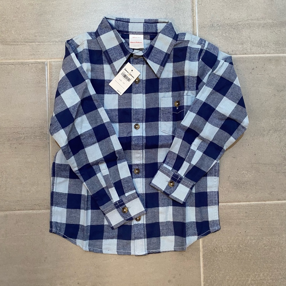 NWT size 4 (100) Hanna Andersson Buffalo plaid shirt